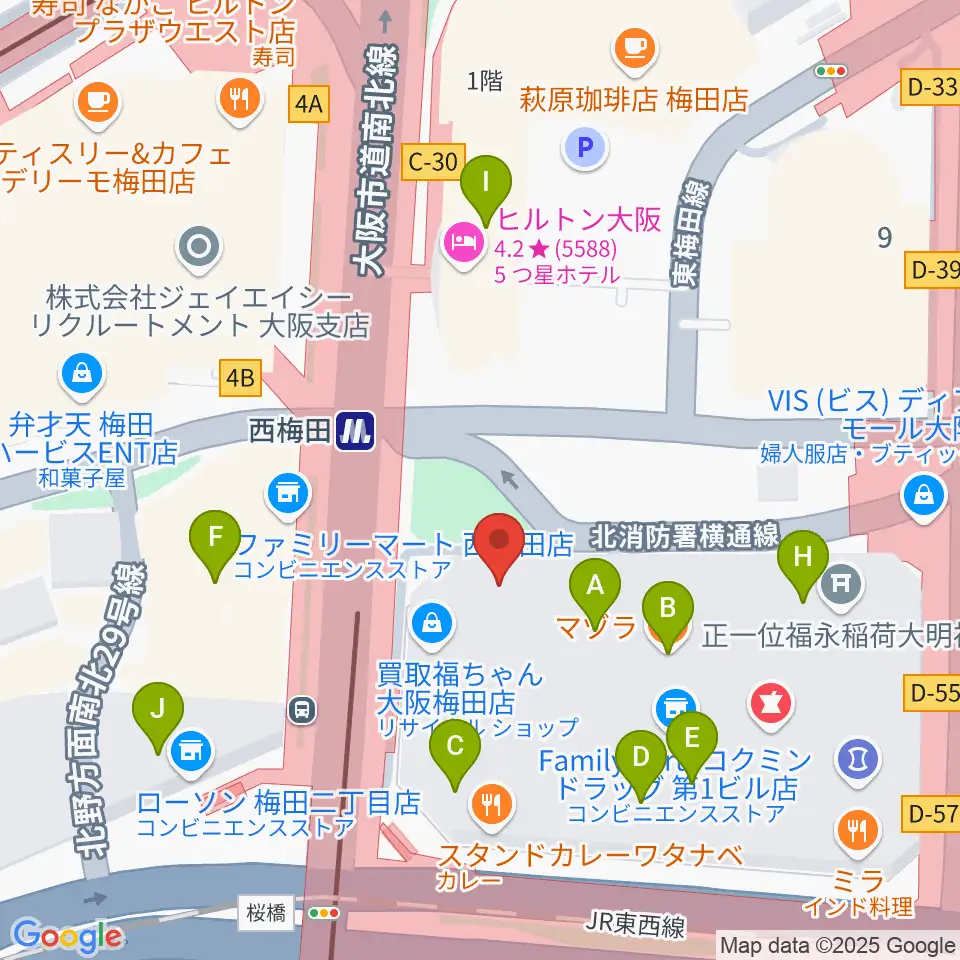 北尾音楽研究所周辺のカフェ一覧地図