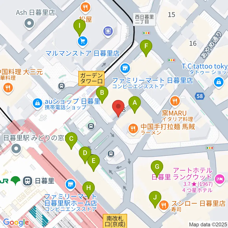 上野ヴォーカルアカデミー周辺のカフェ一覧地図