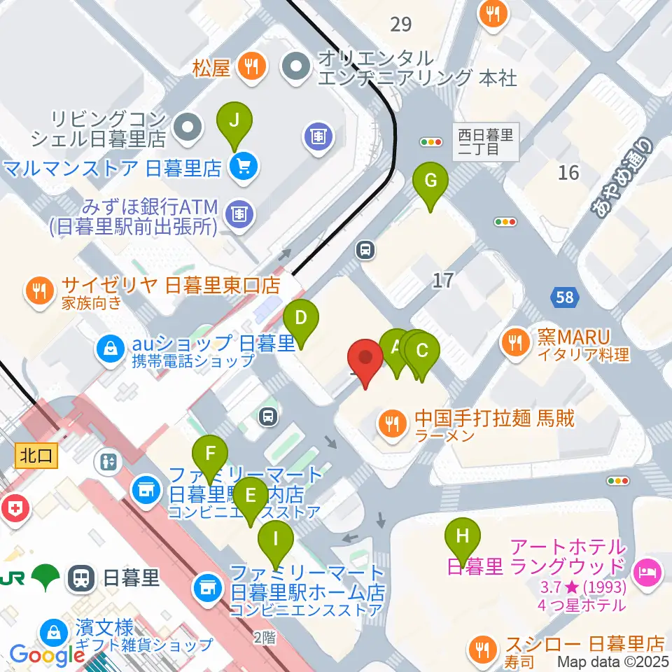 上野ヴォーカルアカデミー周辺のカフェ一覧地図