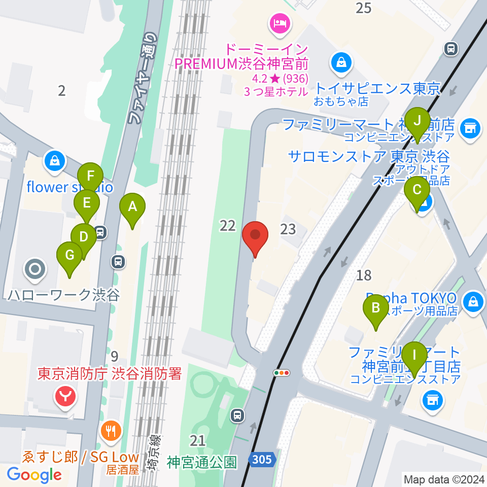 トイズミュージックスクール周辺のカフェ一覧地図