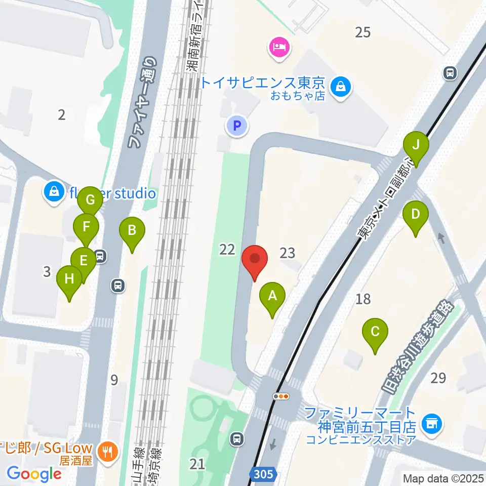トイズミュージックスクール周辺のカフェ一覧地図