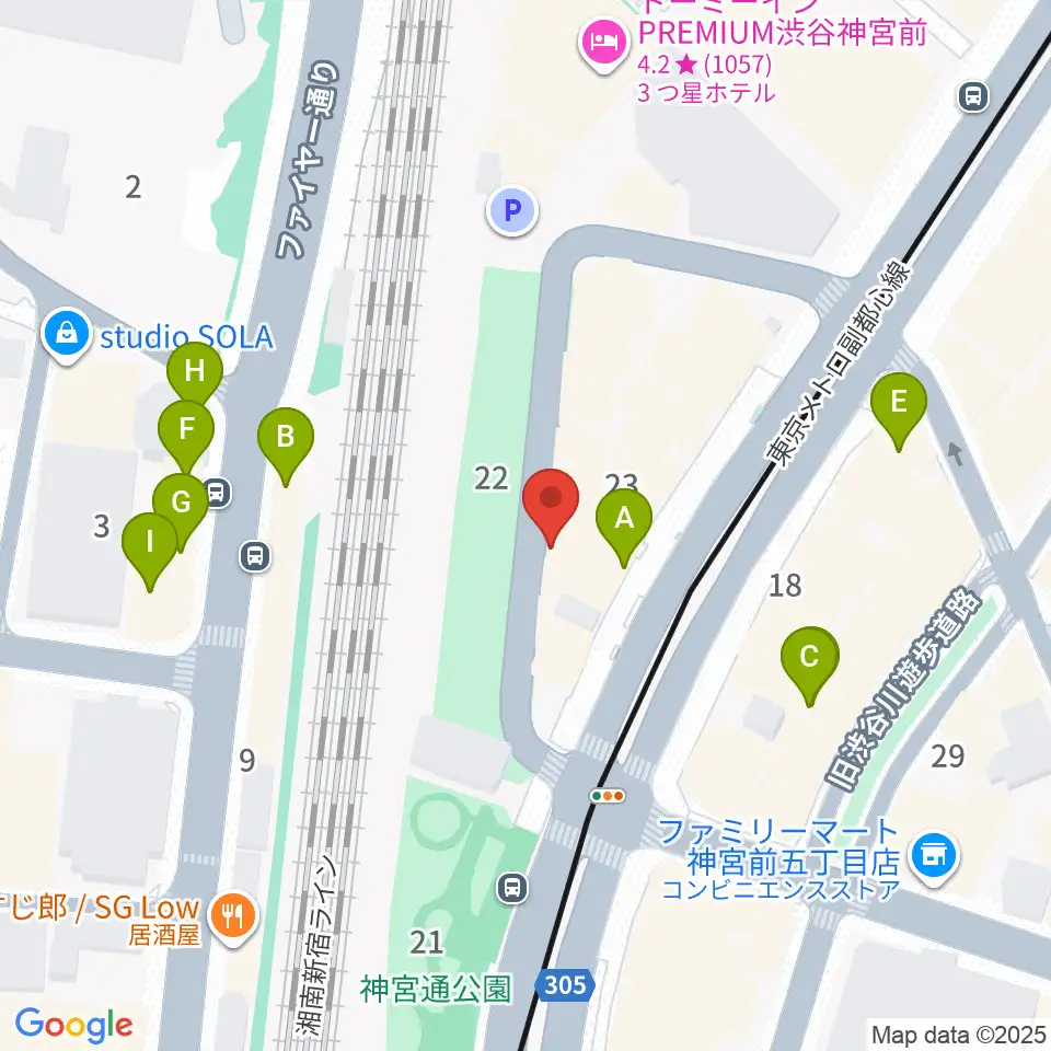 トイズミュージックスクール周辺のカフェ一覧地図