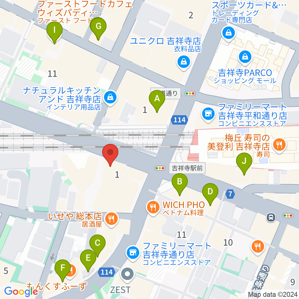 M&N Bit Of Sound周辺のカフェ一覧地図