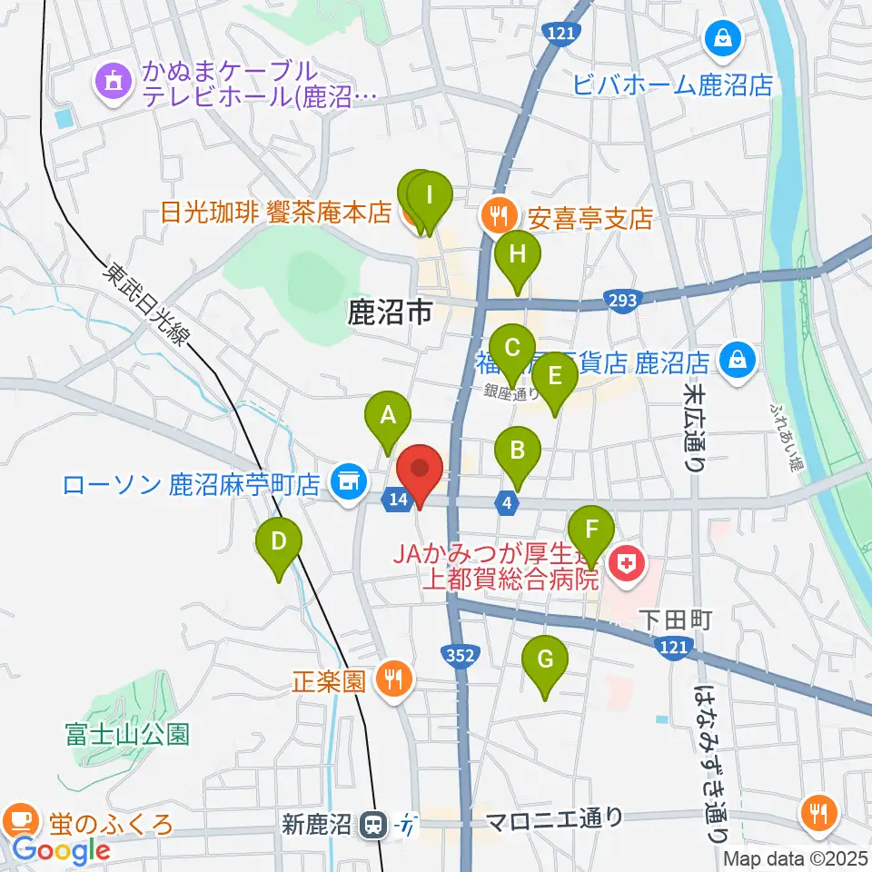 エルベ音楽院周辺のカフェ一覧地図