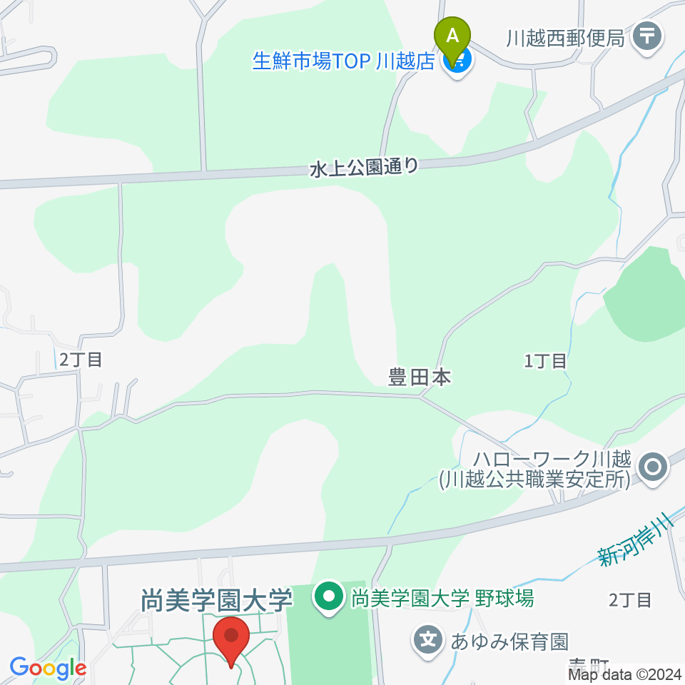 尚美学園大学周辺のカフェ一覧地図