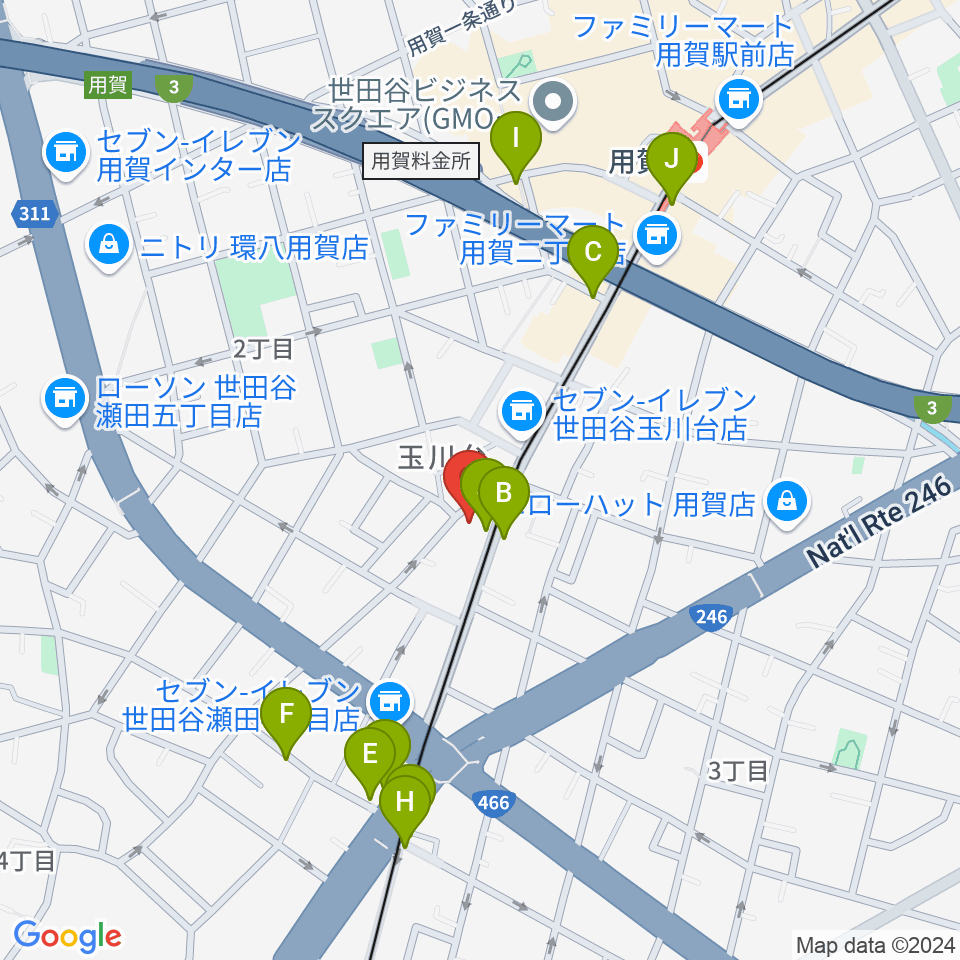 マイカミュージックラボラトリー周辺のカフェ一覧地図