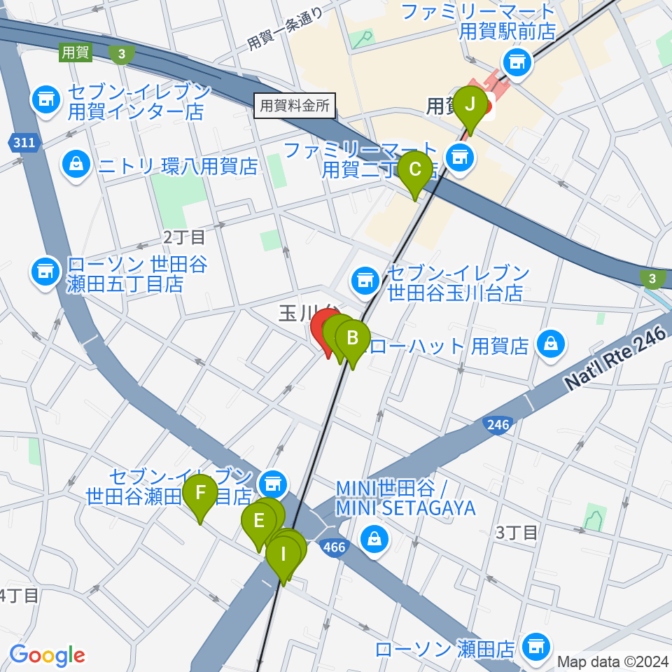 マイカミュージックラボラトリー周辺のカフェ一覧地図