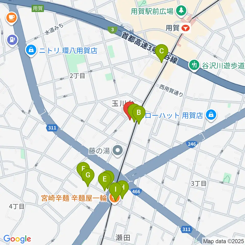 マイカミュージックラボラトリー周辺のカフェ一覧地図