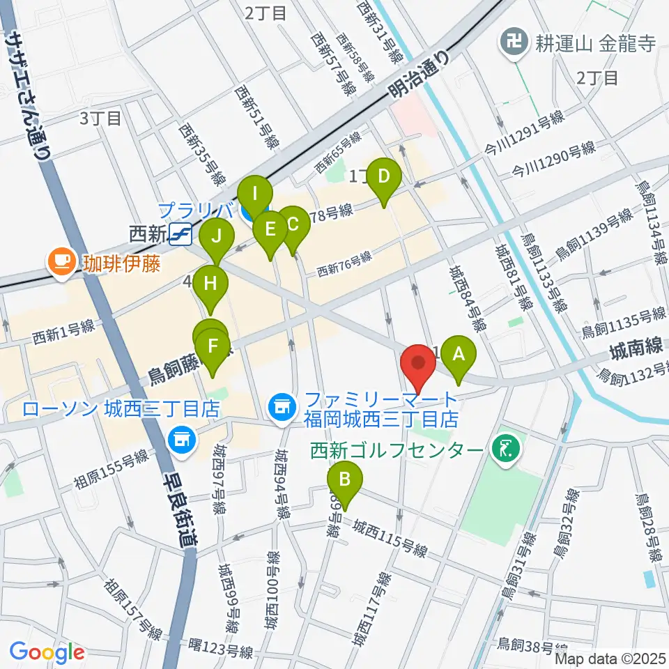 ソルフェ音楽専門学院周辺のカフェ一覧地図