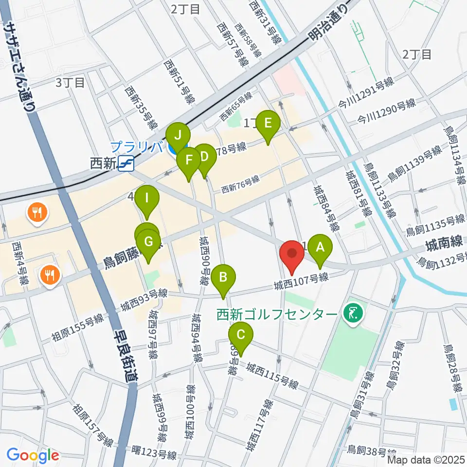 ソルフェ音楽専門学院周辺のカフェ一覧地図
