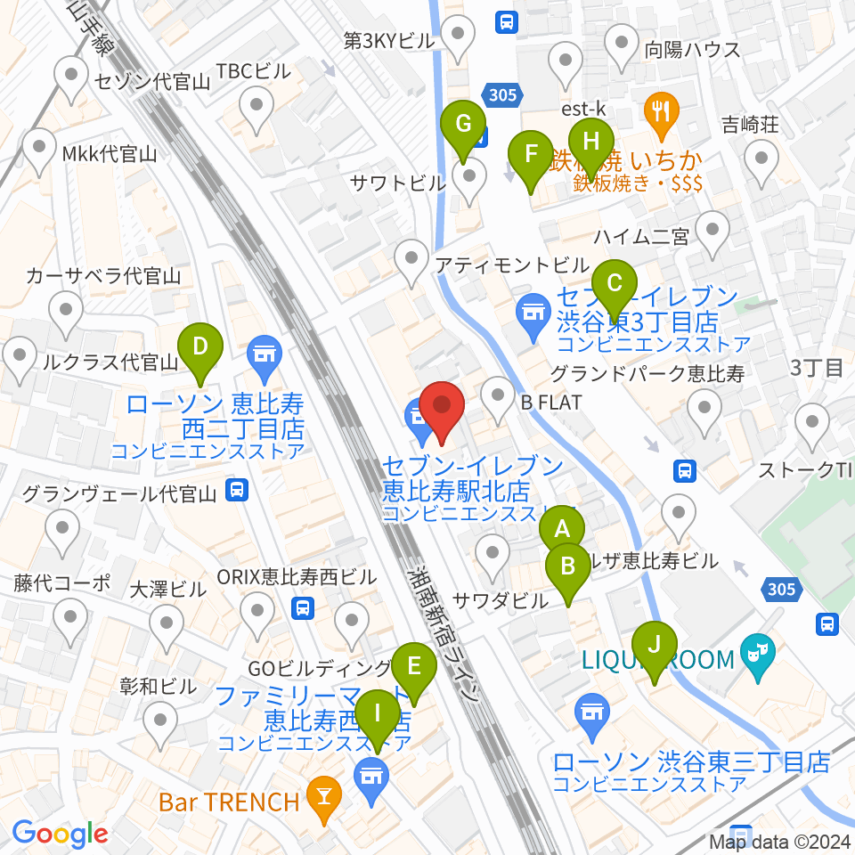 日本ピアノ調律・音楽学院周辺のカフェ一覧地図
