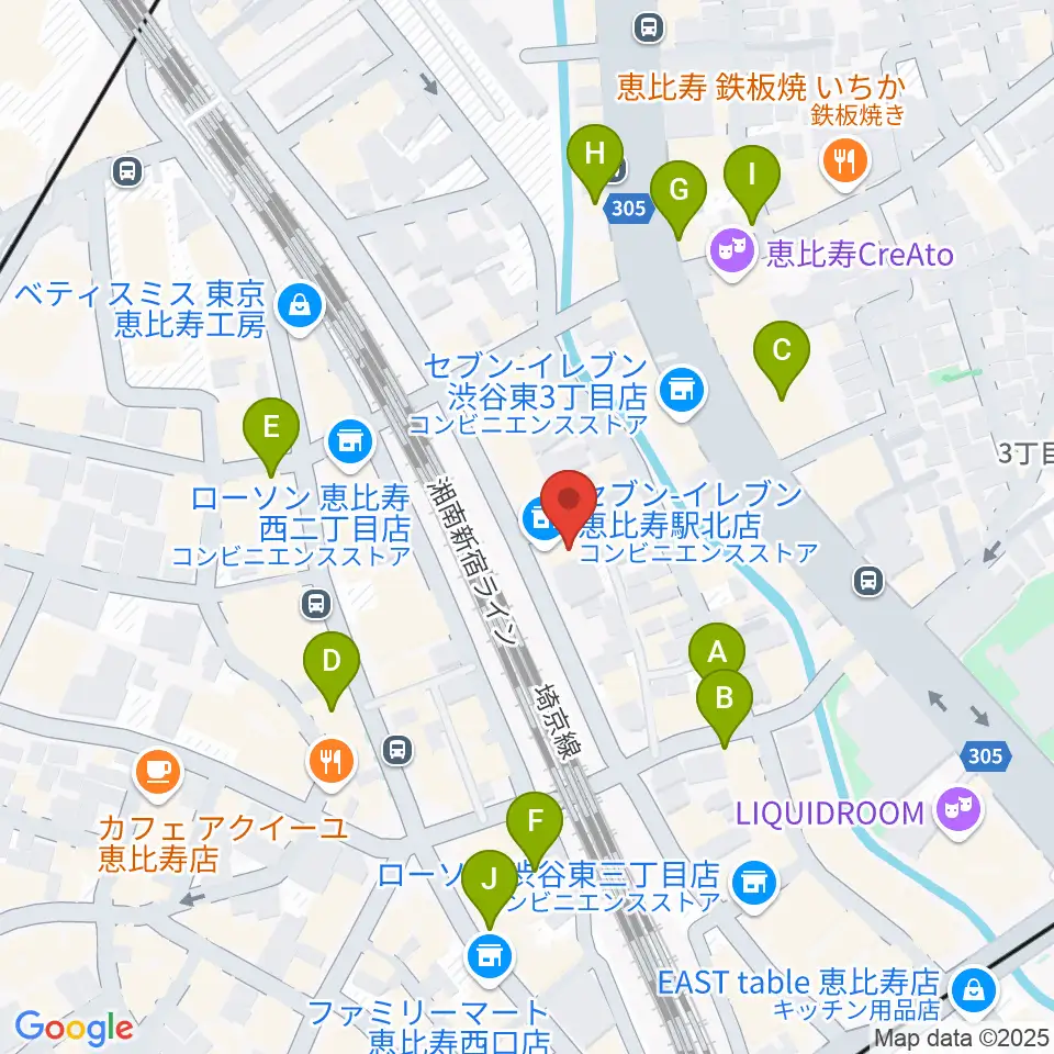 日本ピアノ調律・音楽学院周辺のカフェ一覧地図