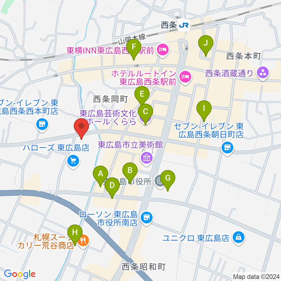 セッション西条駅前店 音楽教室周辺のカフェ一覧地図