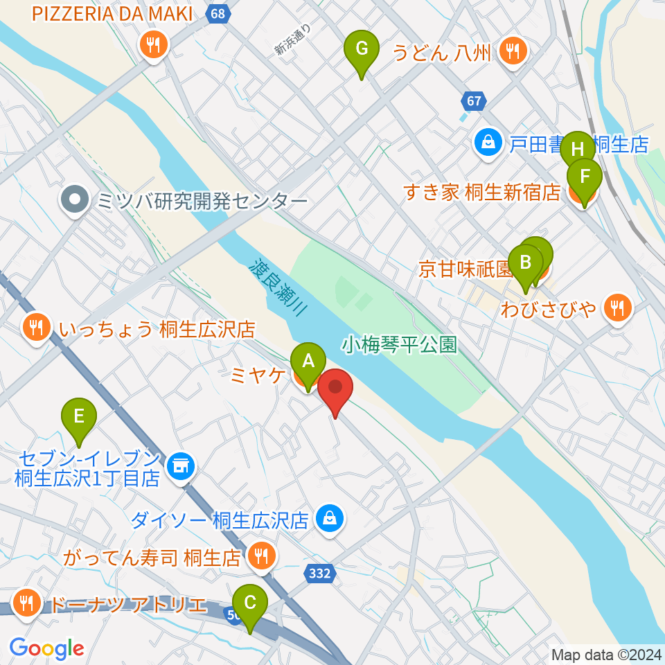 J-music ボーカル音楽教室周辺のカフェ一覧地図