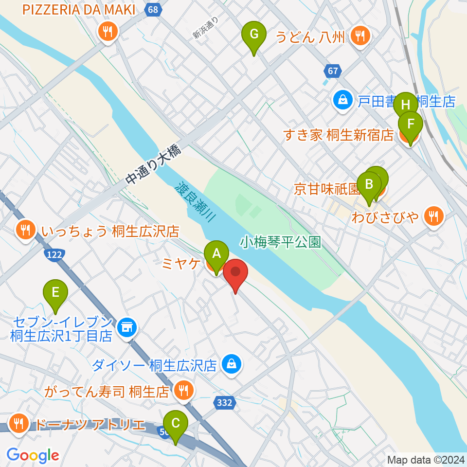 J-music ボーカル音楽教室周辺のカフェ一覧地図