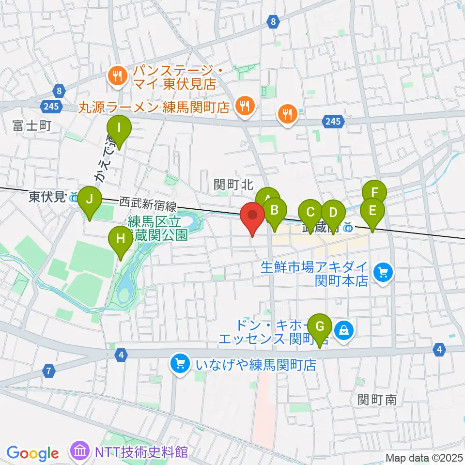 べっら・ぼーちぇ音楽院周辺のカフェ一覧地図