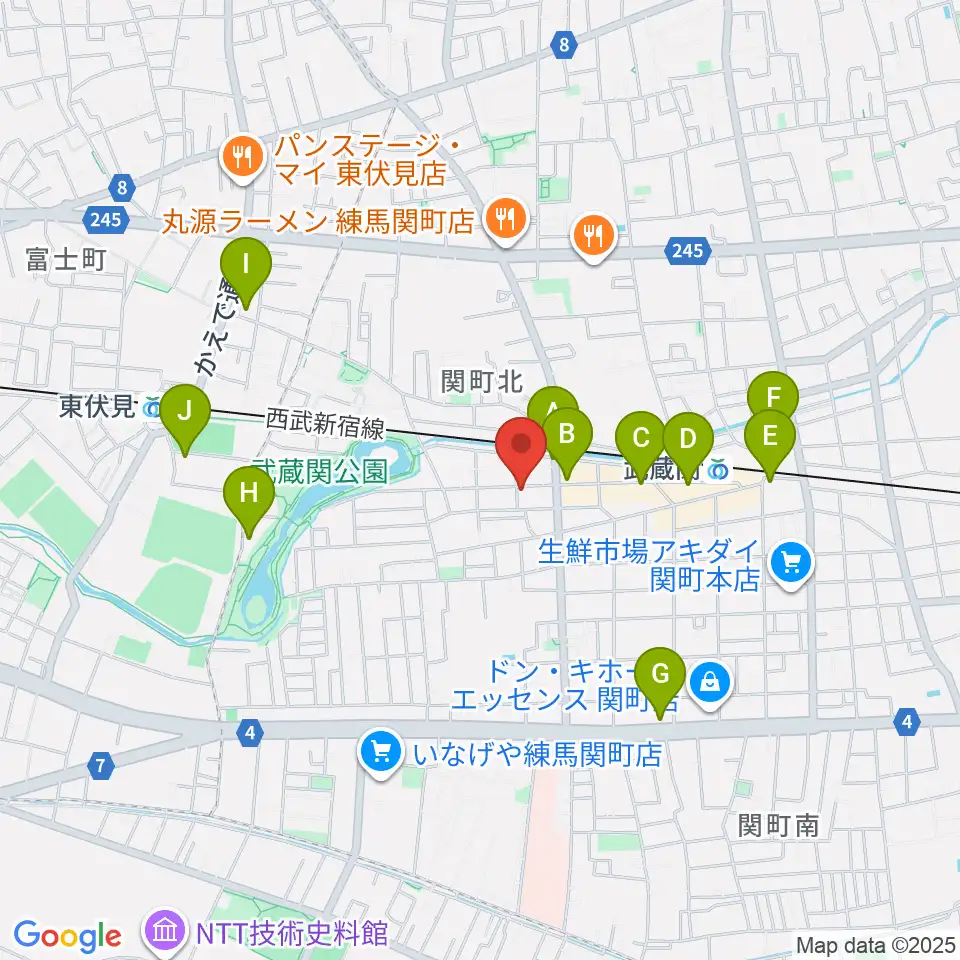 べっら・ぼーちぇ音楽院周辺のカフェ一覧地図