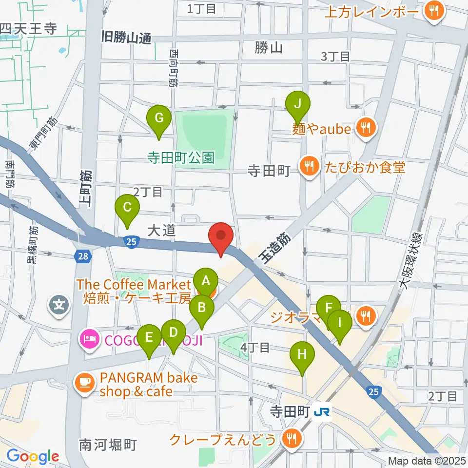 うえはミュージックフォレスト周辺のカフェ一覧地図