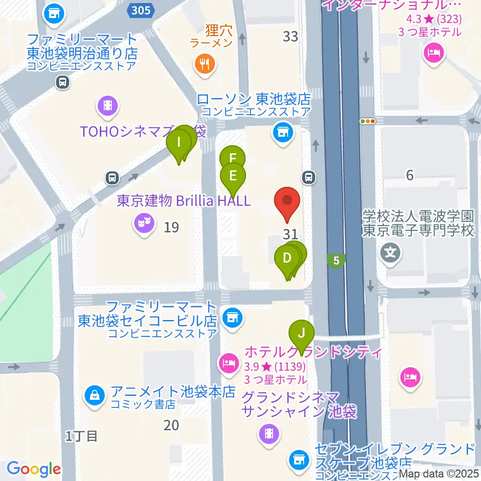 東京ミューズ・アカデミー周辺のカフェ一覧地図