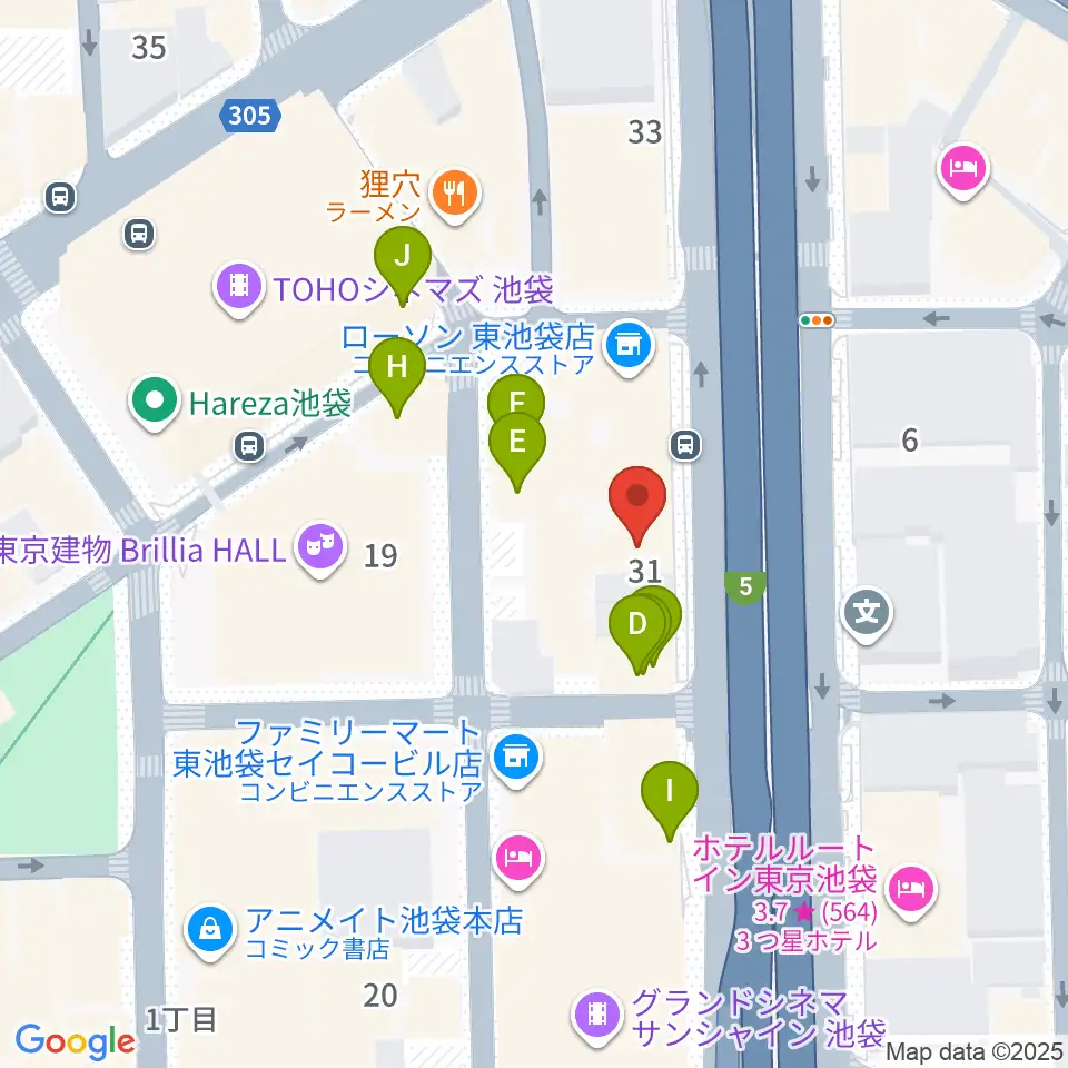 東京ミューズ・アカデミー周辺のカフェ一覧地図