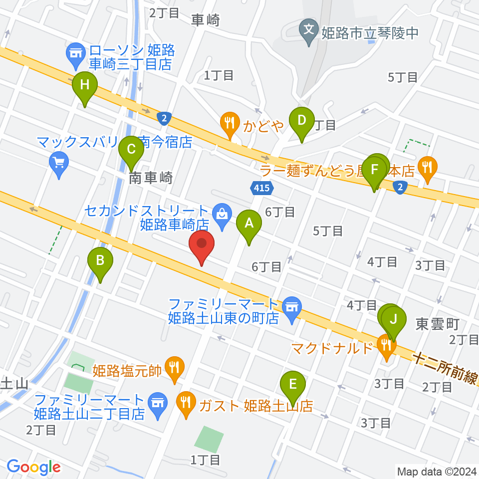 サウンドステーション周辺のカフェ一覧地図