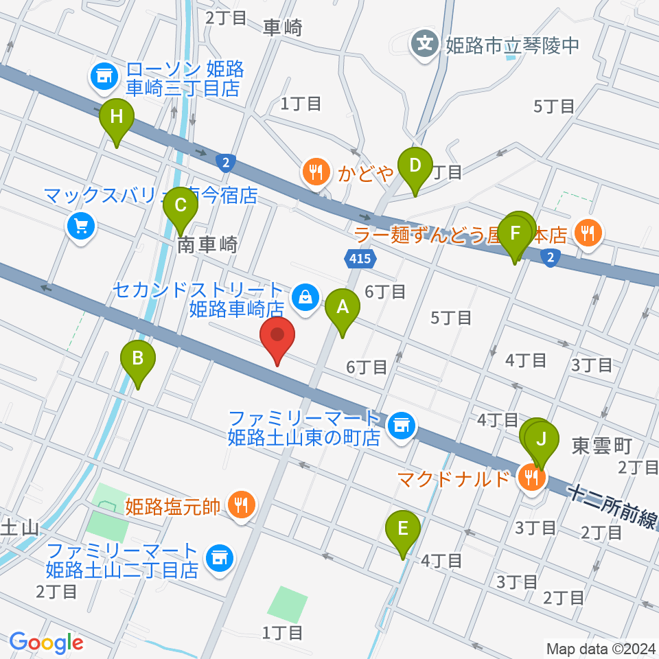 サウンドステーション周辺のカフェ一覧地図