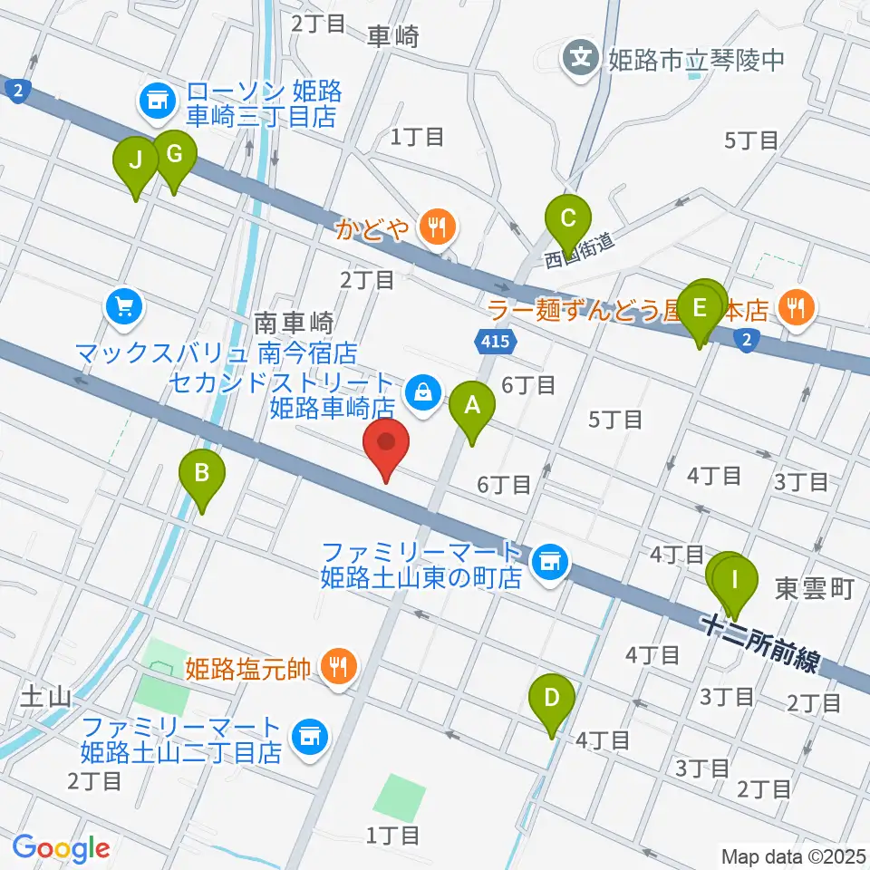 サウンドステーション周辺のカフェ一覧地図