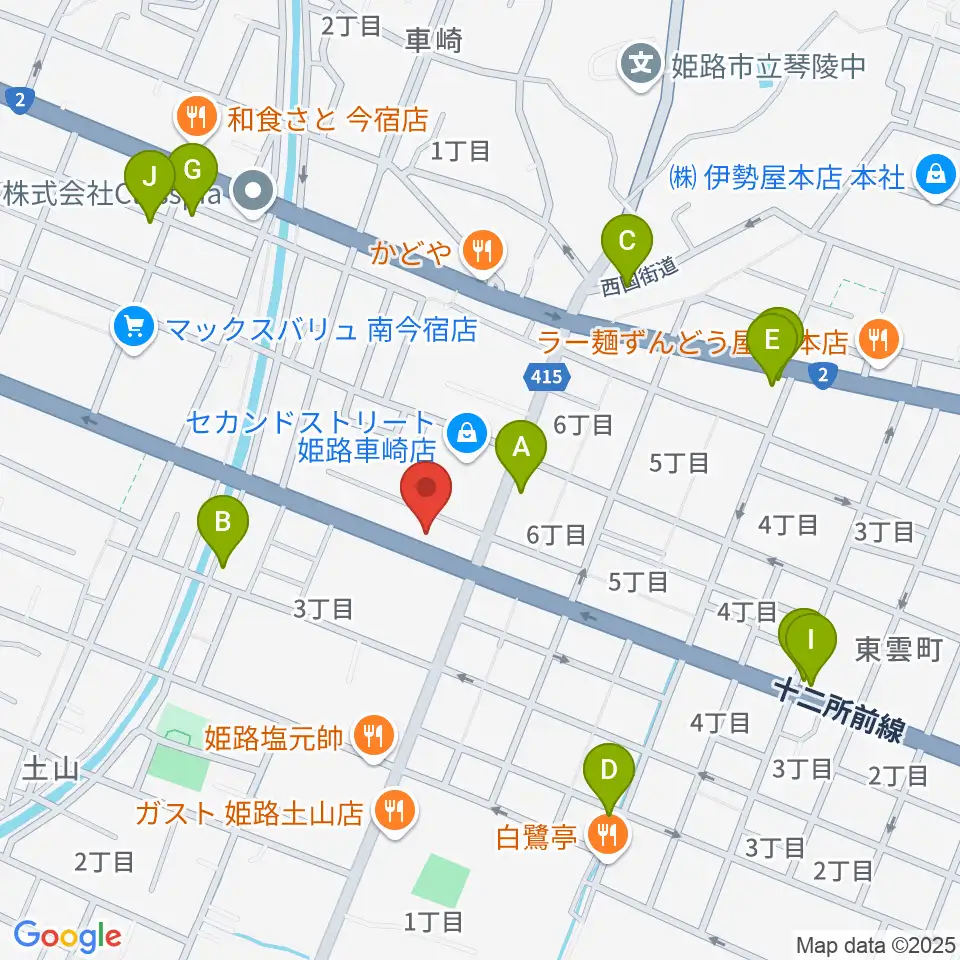 サウンドステーション周辺のカフェ一覧地図
