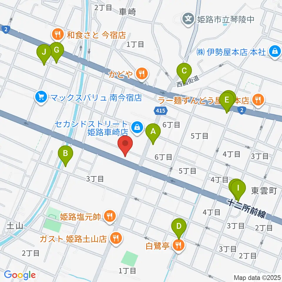 サウンドステーション周辺のカフェ一覧地図
