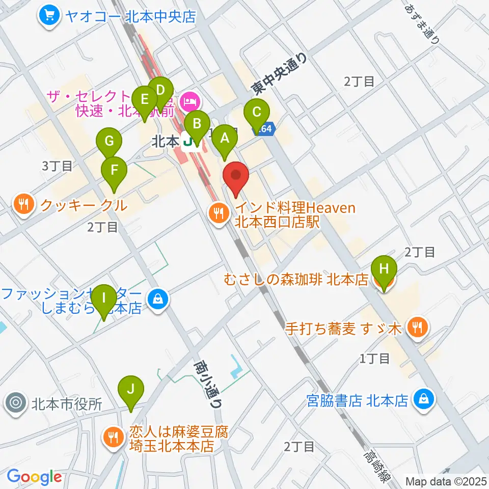 エクセラ・カルチャースクール周辺のカフェ一覧地図