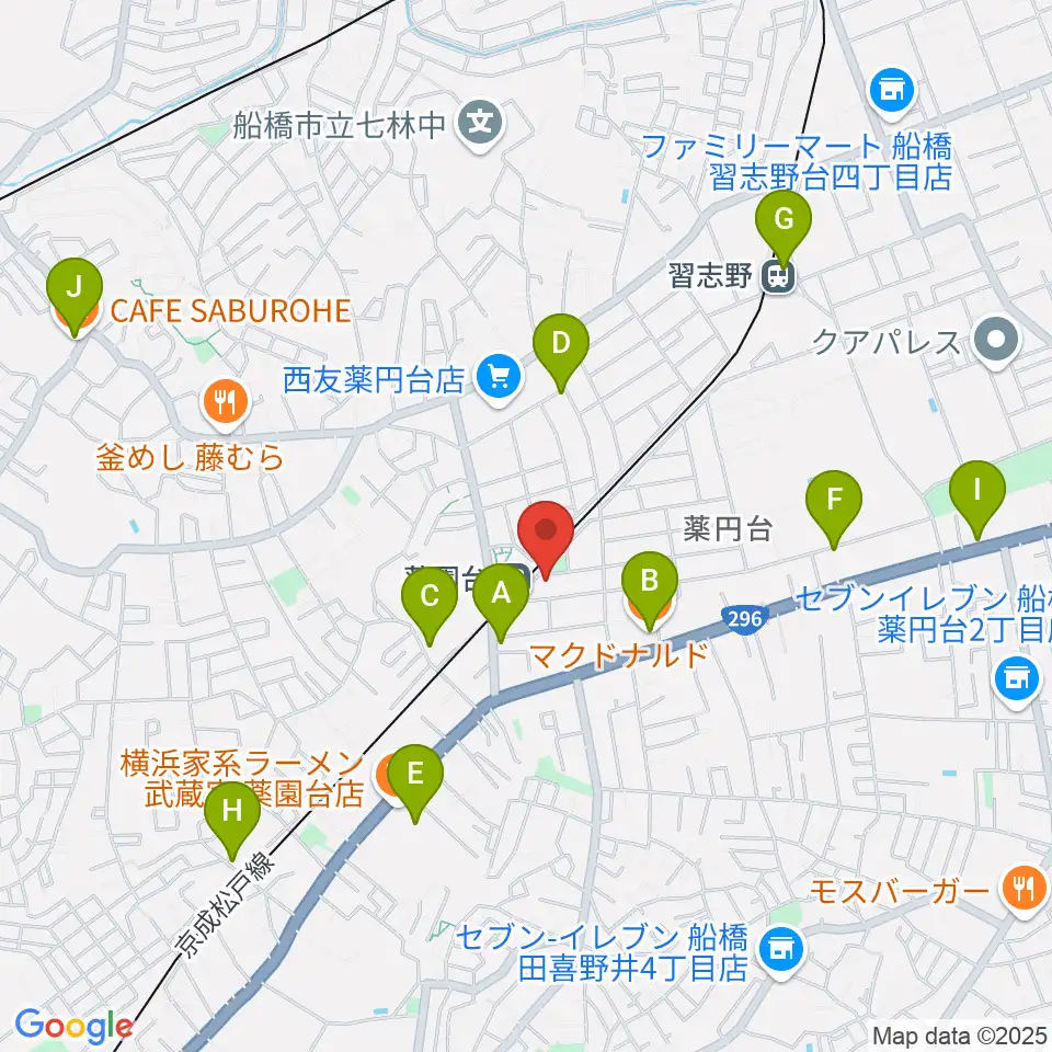 西村音楽アカデミー周辺のカフェ一覧地図