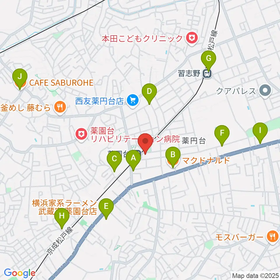 西村音楽アカデミー周辺のカフェ一覧地図