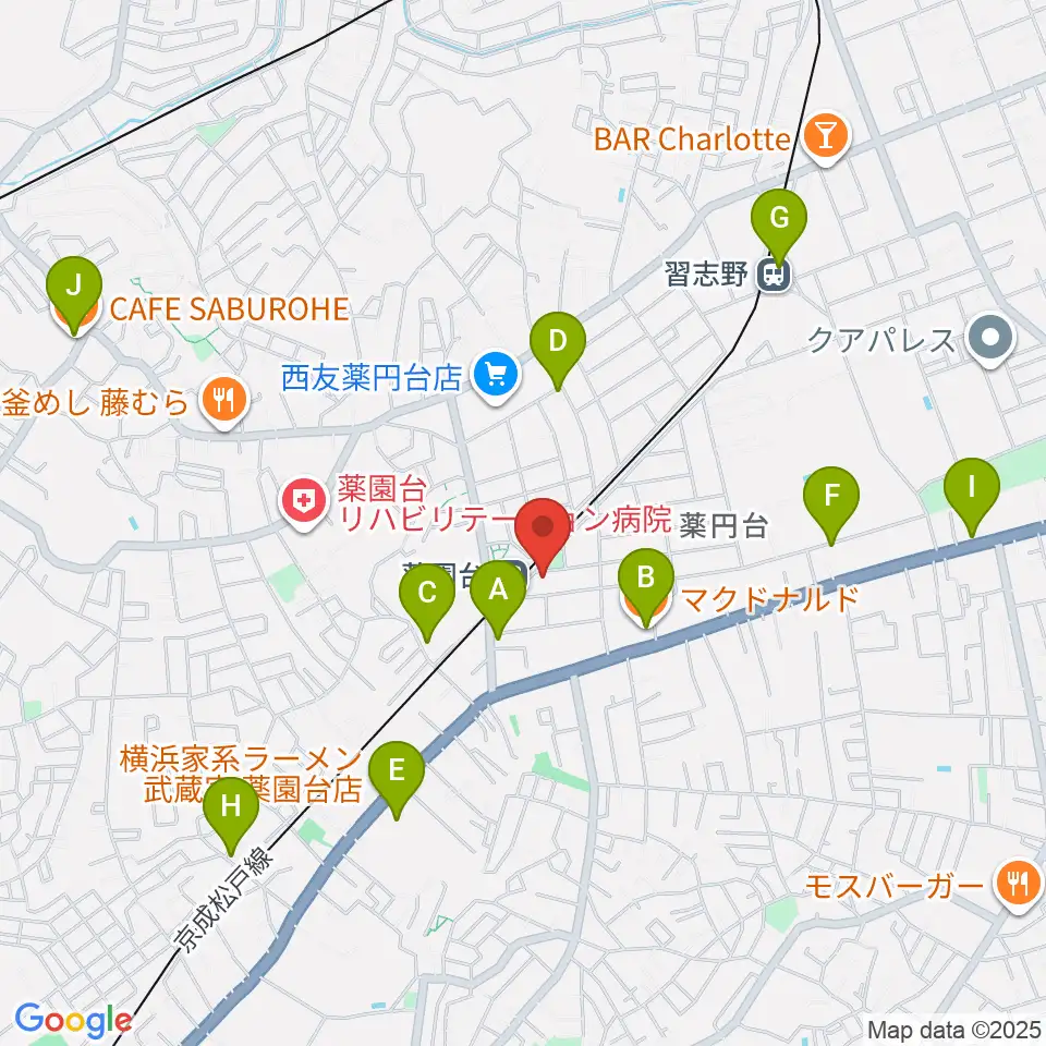 西村音楽アカデミー周辺のカフェ一覧地図