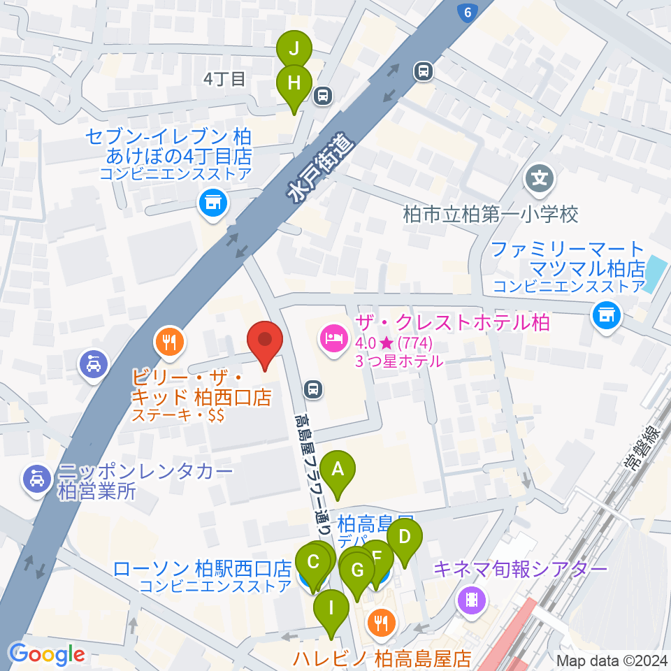 フォリア・ミュージックルーム周辺のカフェ一覧地図