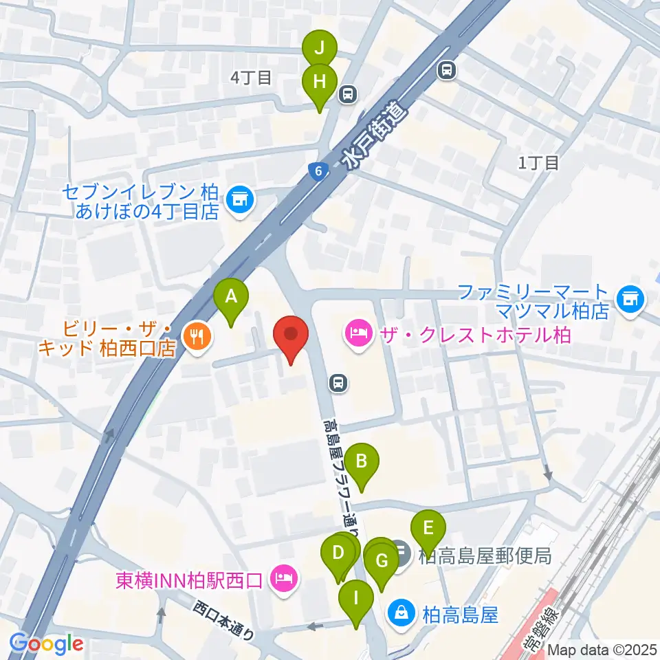フォリア・ミュージックルーム周辺のカフェ一覧地図