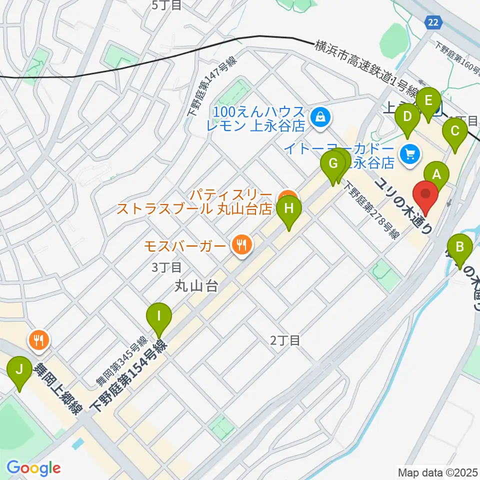 平山音楽院 上永谷本校周辺のカフェ一覧地図