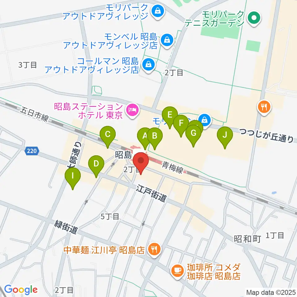 マツダミュージックアカデミー周辺のカフェ一覧地図