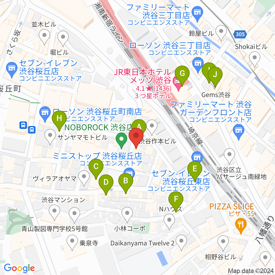 ヴァーヴミュージックスクール周辺のカフェ一覧地図