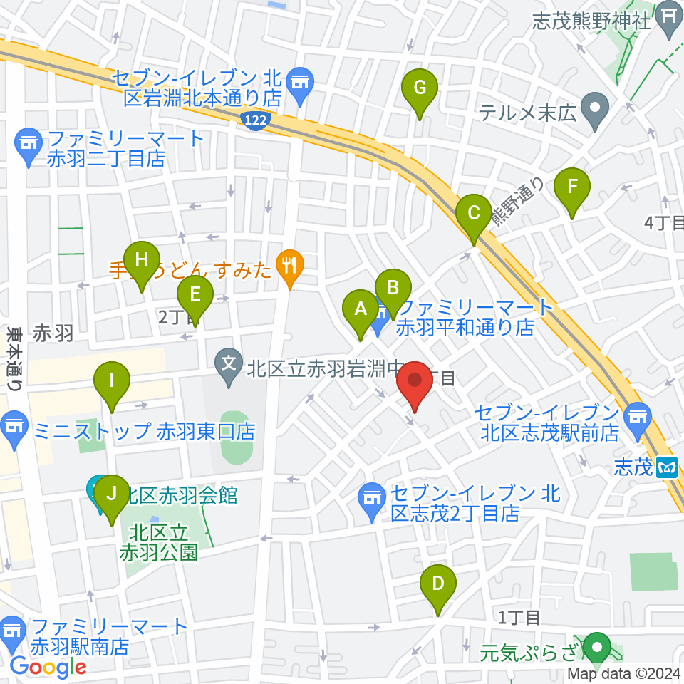 ドルチェ音楽学園周辺のカフェ一覧地図