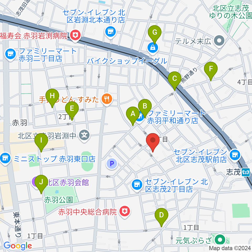 ドルチェ音楽学園周辺のカフェ一覧地図