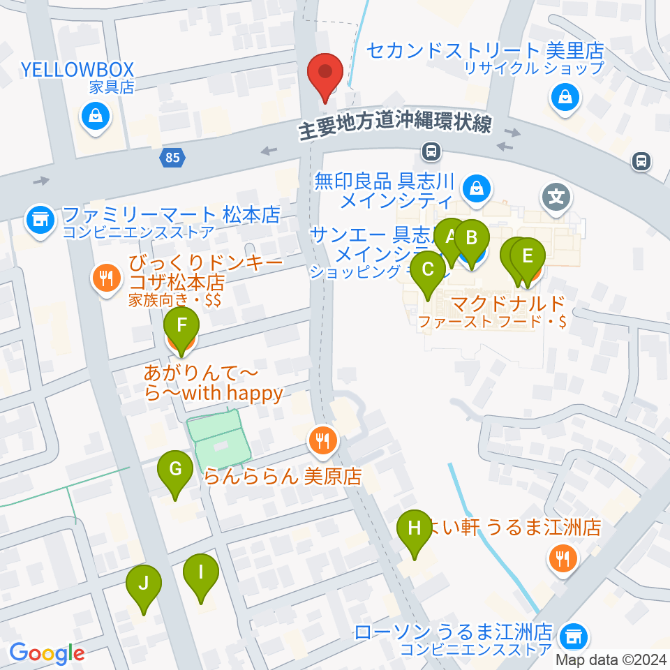 音楽教室ヒラソル周辺のカフェ一覧地図