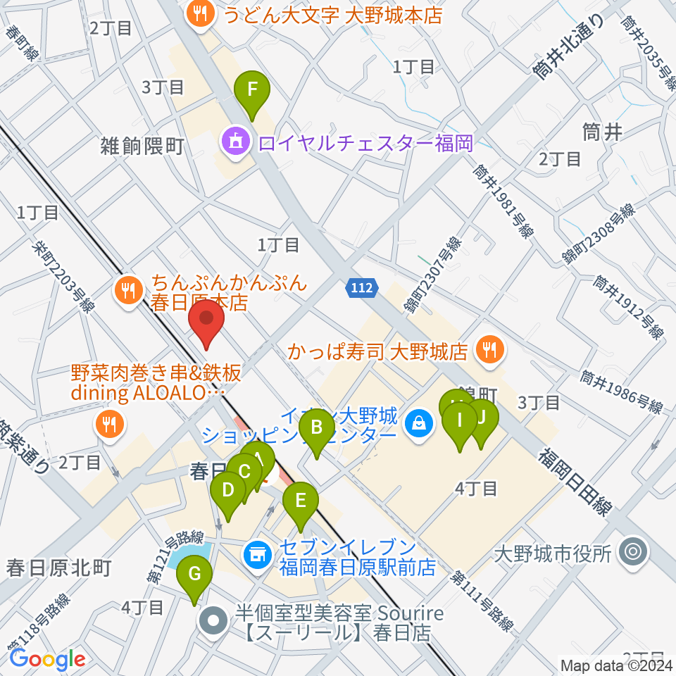 jmc音楽教室周辺のカフェ一覧地図