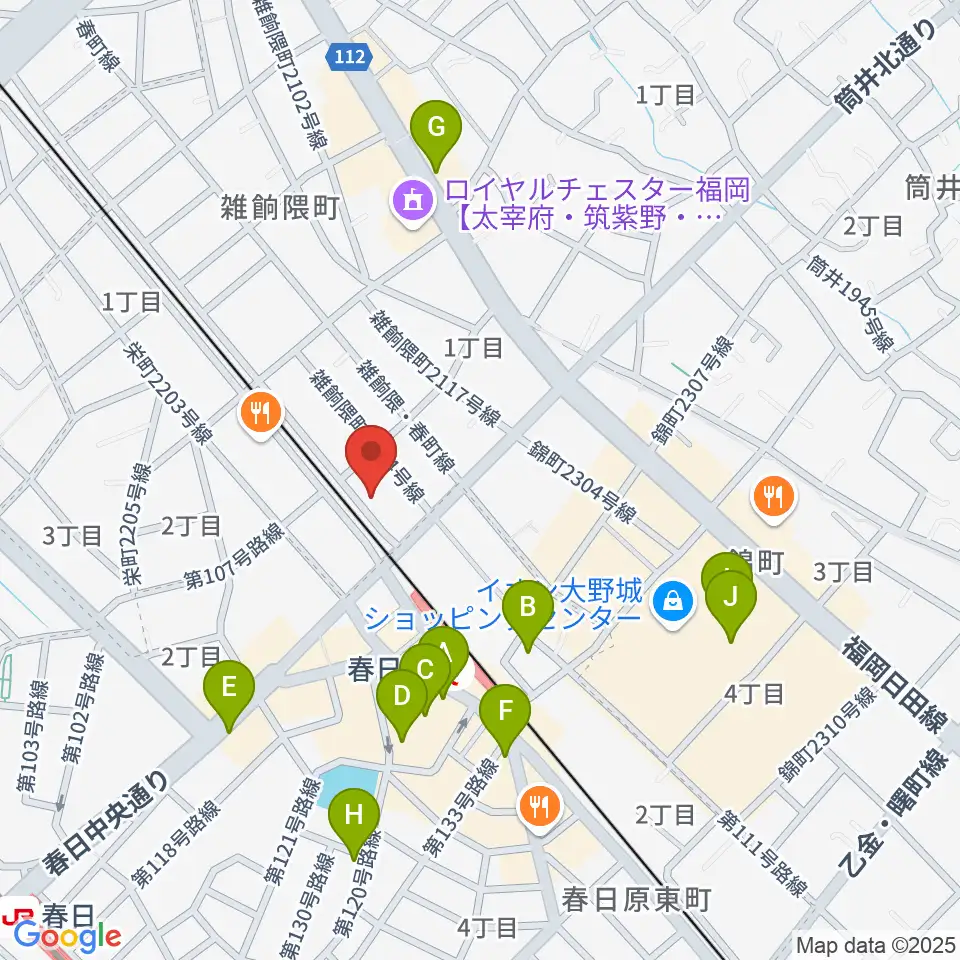 jmc音楽教室周辺のカフェ一覧地図