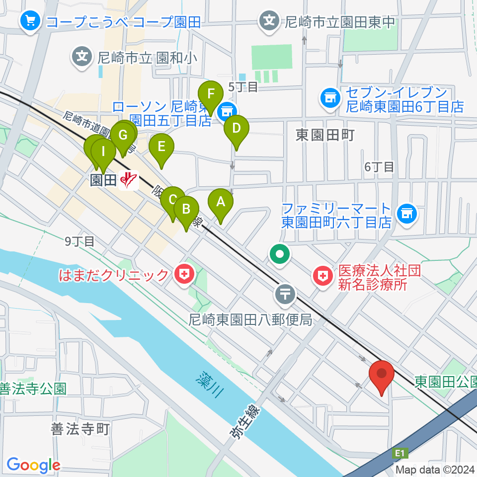 Shineヴォーカル教室周辺のカフェ一覧地図