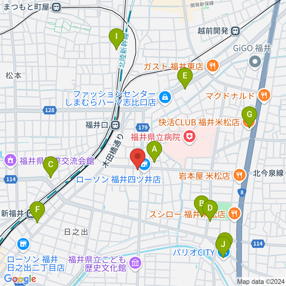 MPCみゅうじかん周辺のカフェ一覧地図