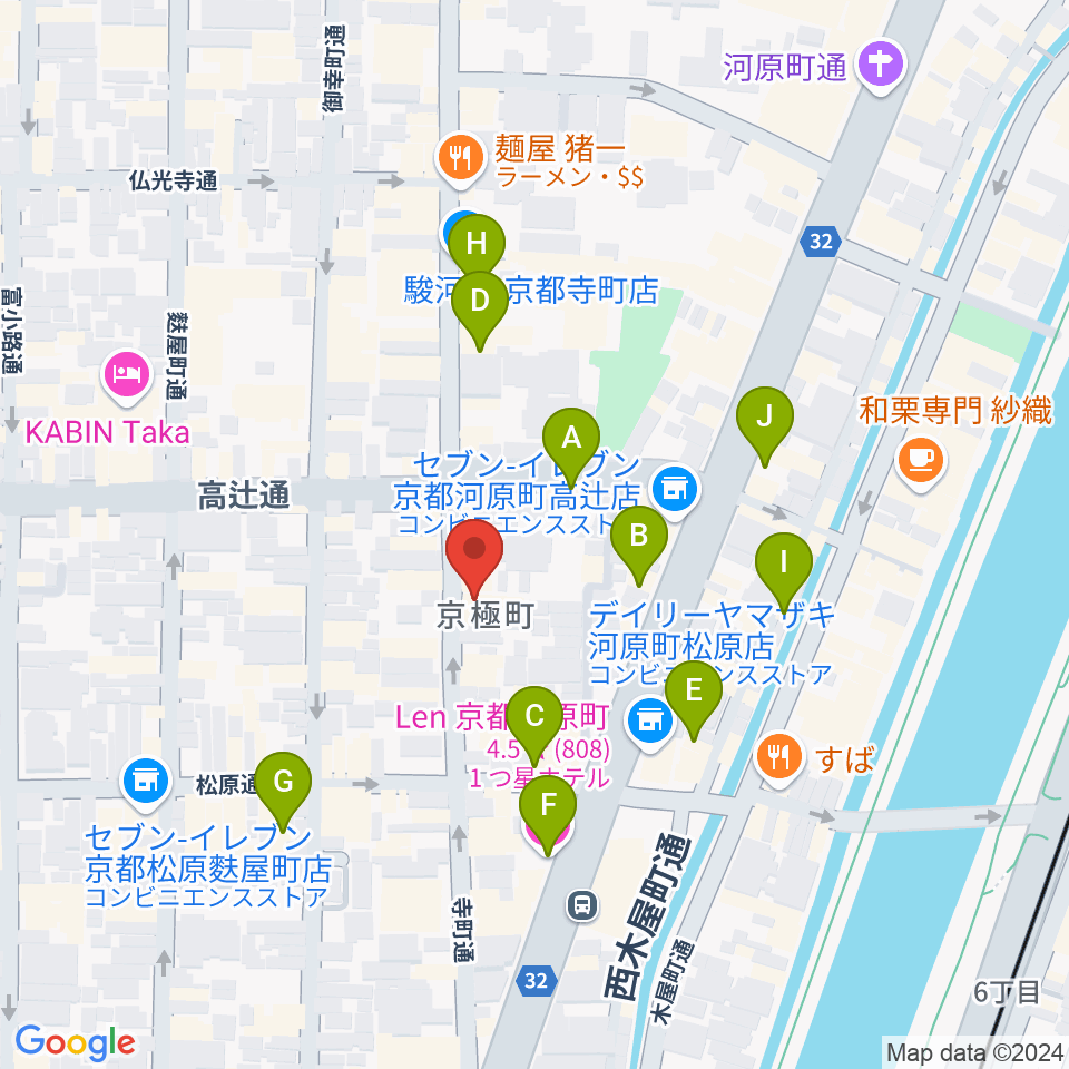 京都メゾピアノ音楽教室周辺のカフェ一覧地図