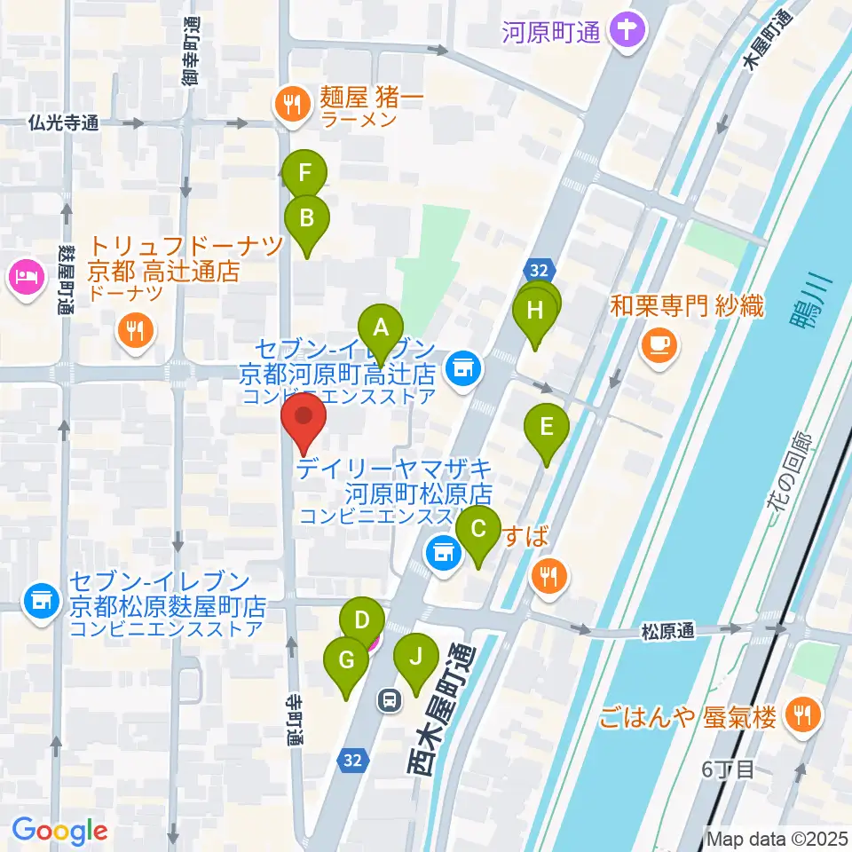 京都メゾピアノ音楽教室周辺のカフェ一覧地図