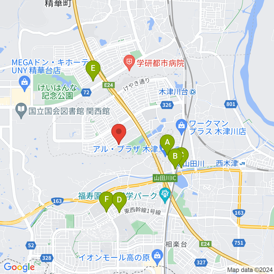 アルテノーヴァ周辺のカフェ一覧地図