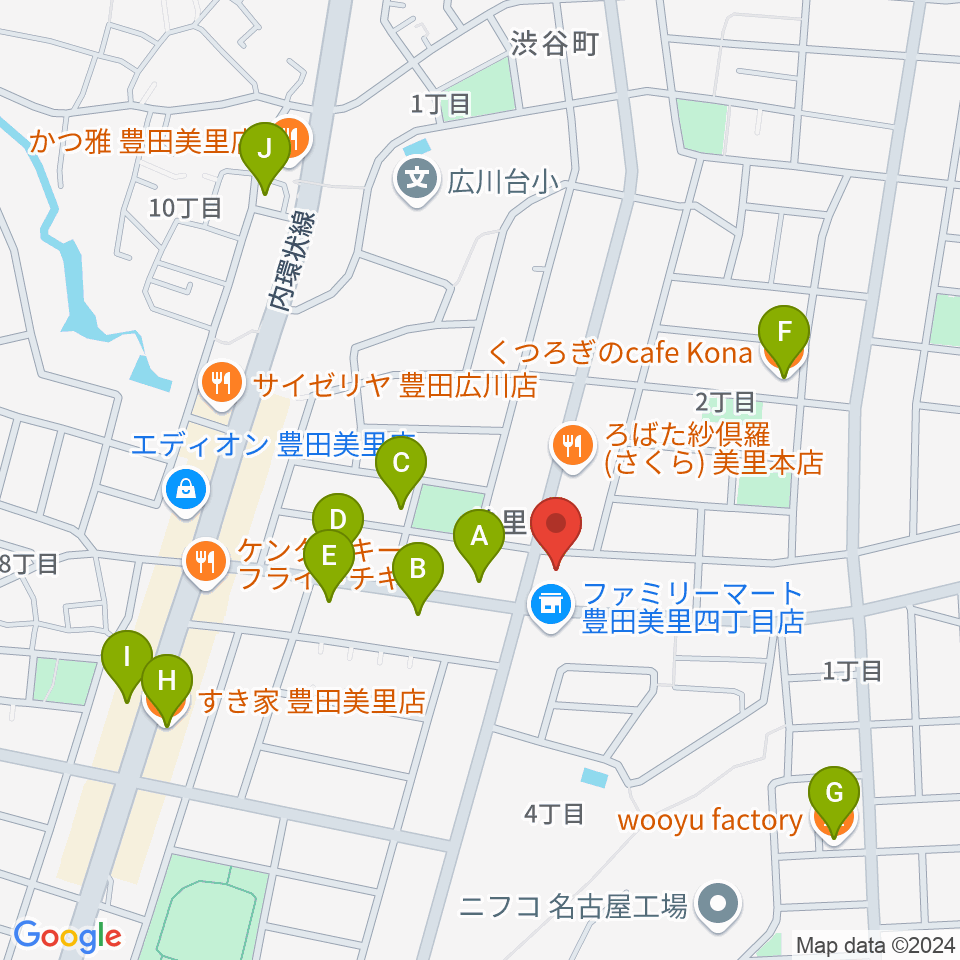 豊田ミュージックアカデミー周辺のカフェ一覧地図