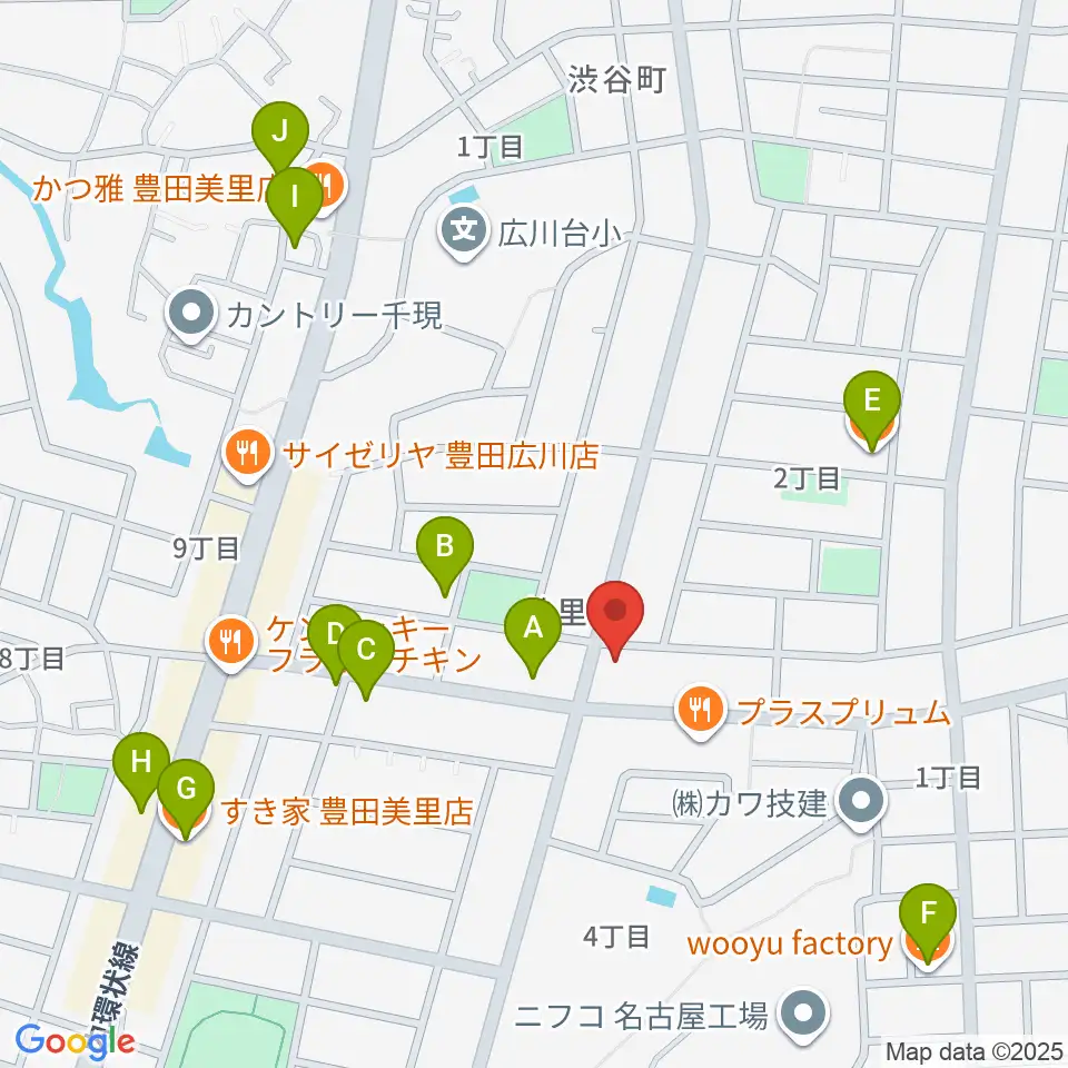 豊田ミュージックアカデミー周辺のカフェ一覧地図